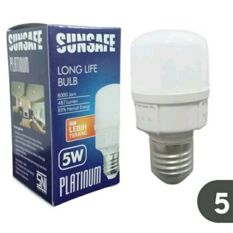Lampu bohlam led sunsafe 5 watt