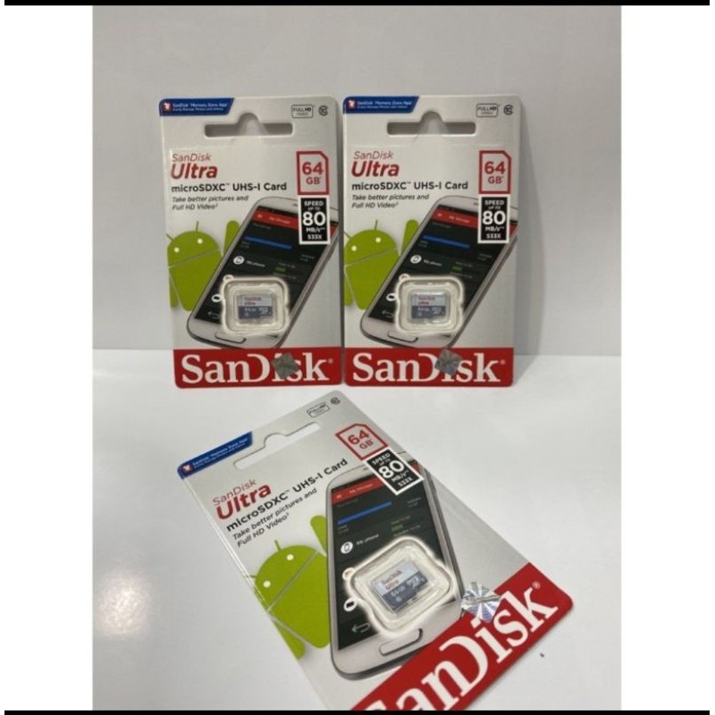 Memory Sandisk 64gb Memori Sandisk Ultra 64gb Original Memori Card Sandisk