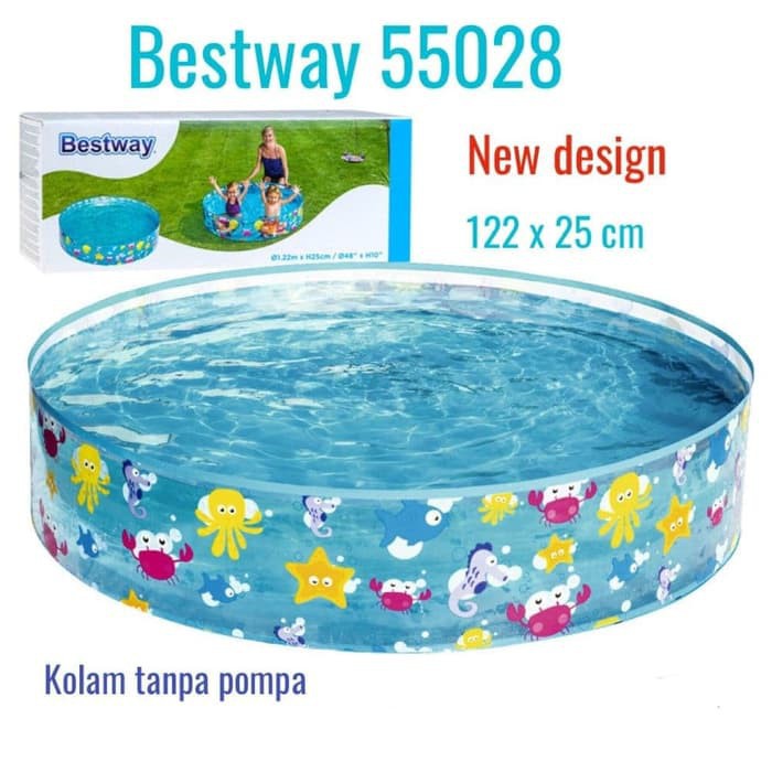 kolam renang anak tanpa pompa 122 cm 55028 - kolam anak 122 cm tanpa pompa kolam mandi bola anak