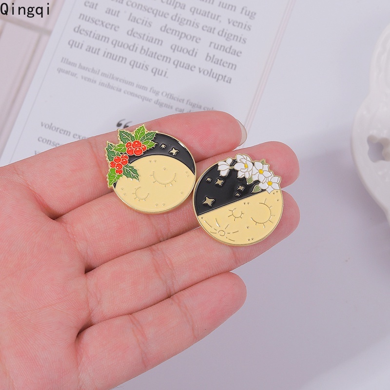 Bros Pin Enamel Bentuk Bunga Daisy Mawar Morning Glory Bahan Metal Untuk Pasangan