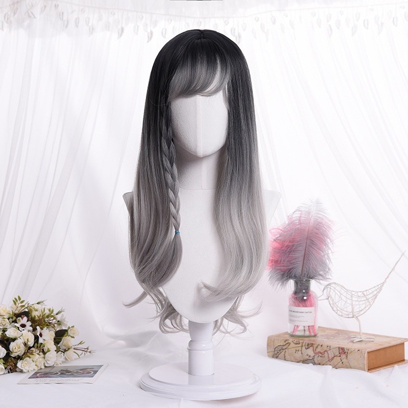 WDA-17 wig daily lolita gradasi rambut palsu gray abu