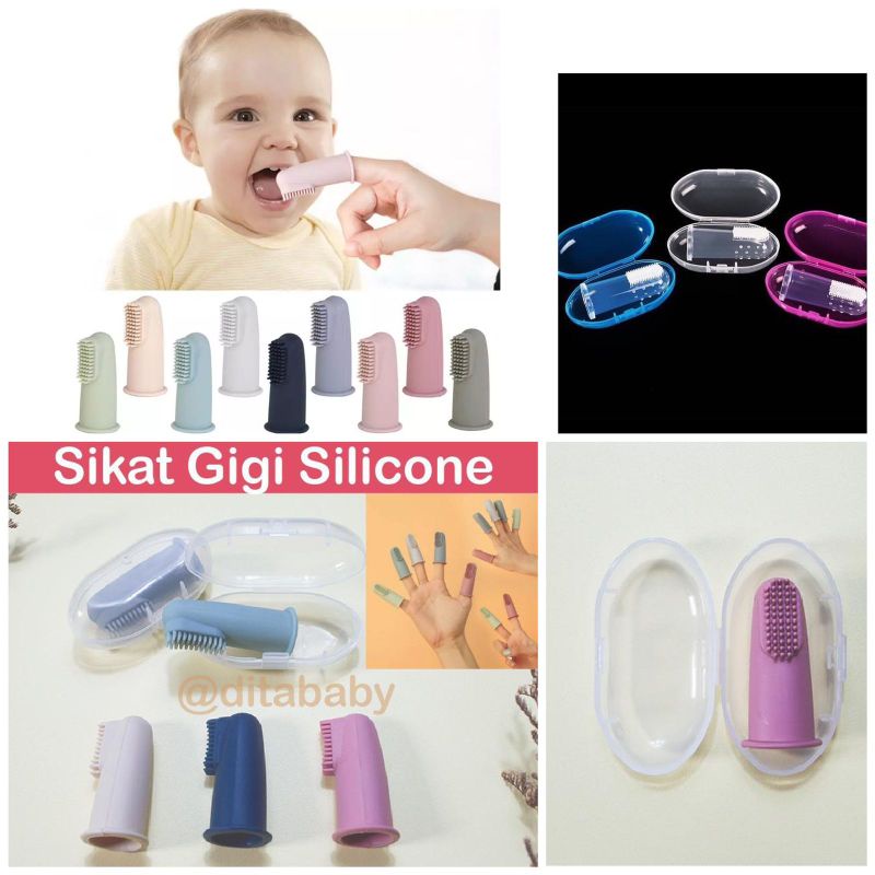 [Perlengkapanbayimurah] Teether Sikat Gigi Anak Bayi Baru Lahir Panjang Sejari Bahan Silikon aman