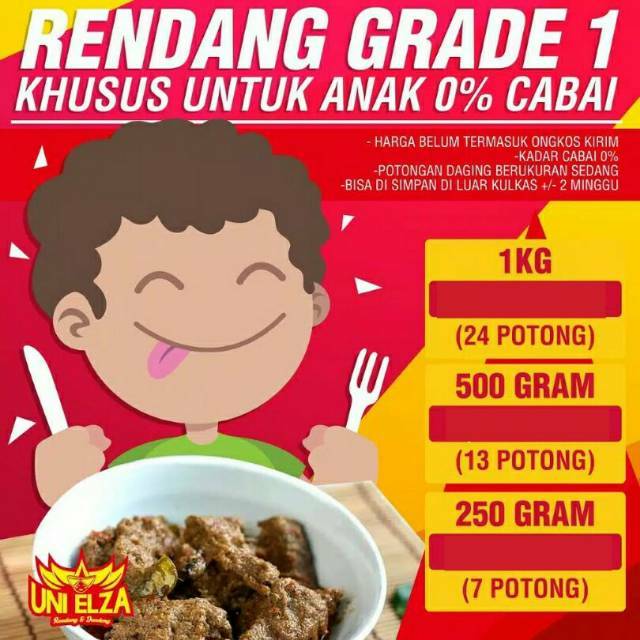 

Rendang Hitam untuk anak UniElza Daging Sapi Masakan Padang Asli Murah Sehat Awet Enak