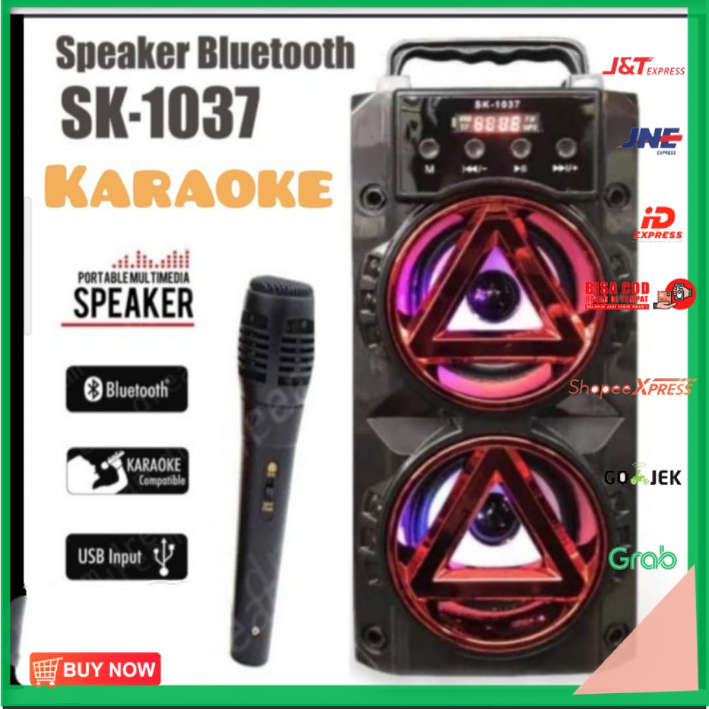 [[[BISA COD]]] Speaker bluetooth SK-1037 Super Bass MP3 Player USB dan radio karaoke