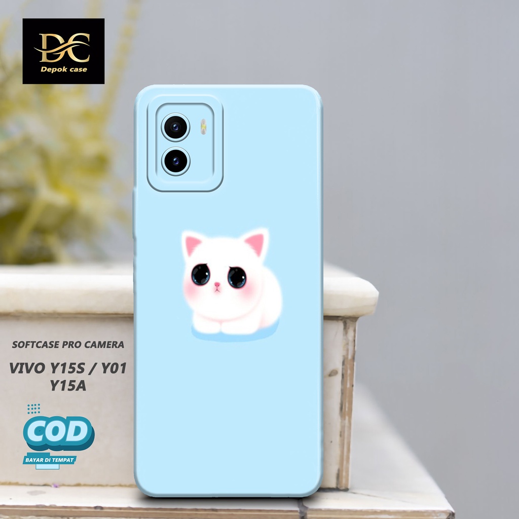 Case Vivo Y15s / Y01 / Y15A Terbaru - Fashion Case KUCING - Casing Hp Vivo Y15s / Y01 / Y15A Terbaru