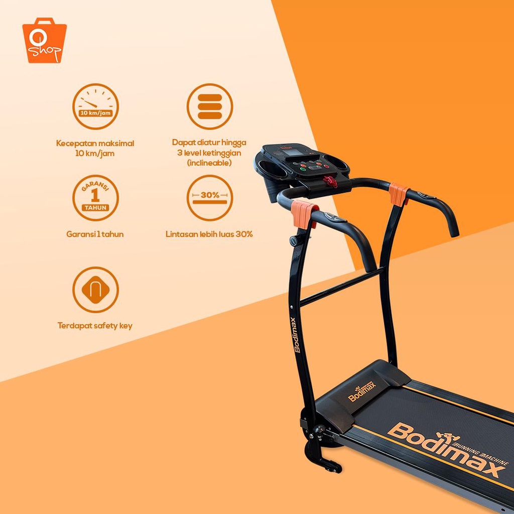 Oshop - Bodimax Running Machine Premium - Hitam