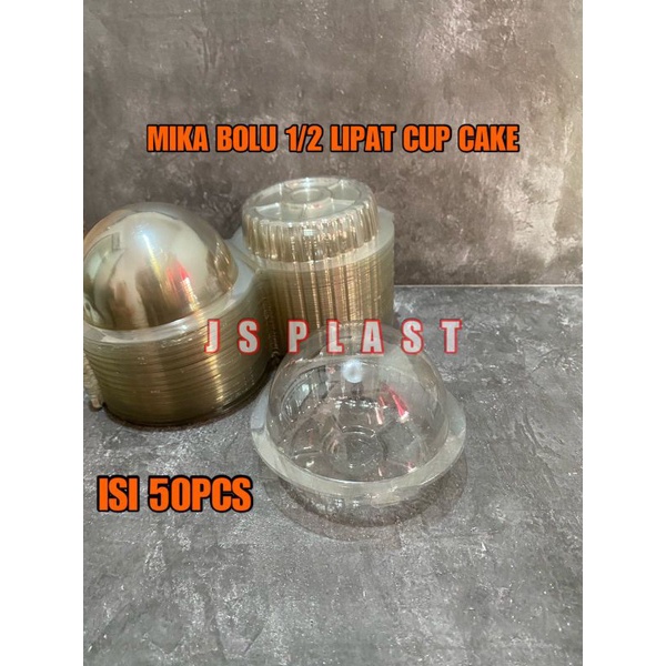 (ISI 50PCS) Mika Cup Cake Bulat Muffin Cake Tart Bolu Setengah Lipat Mika Buah Buahan
