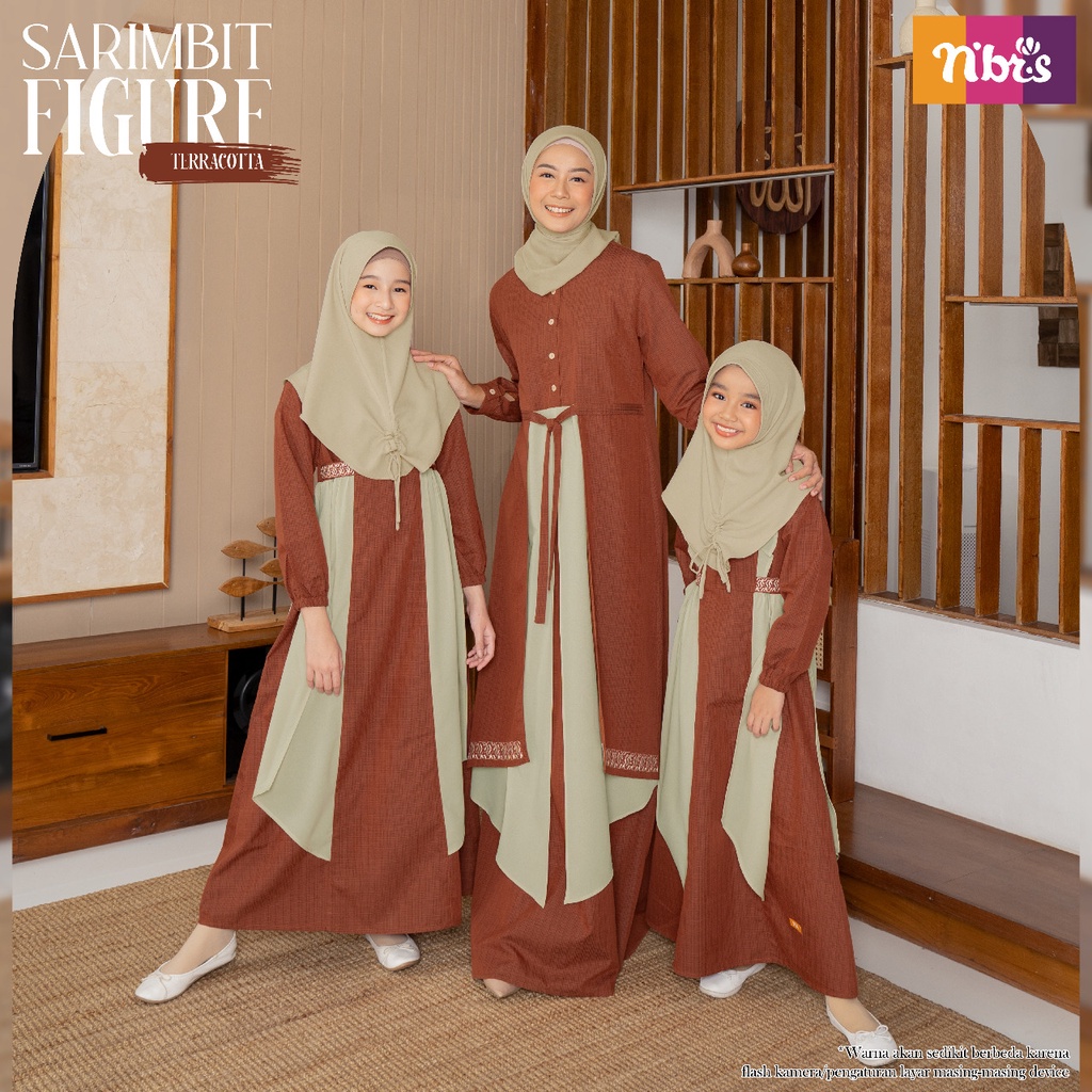 Nibras Sarimbit FIGURE TERACOTTA Baju Lebaran Couple Keluarga Muslim Model Kopel Terbaru Dari NBRS