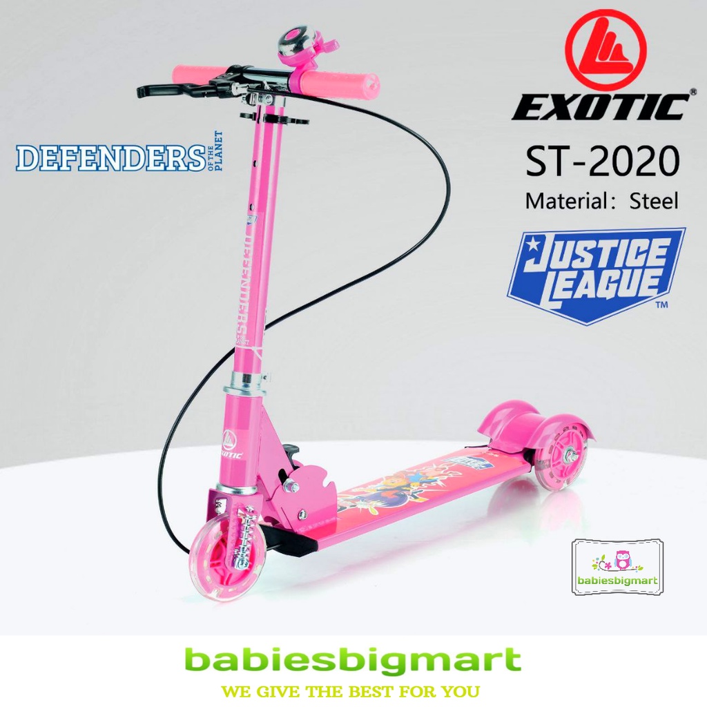 SCOOTER EXOTIC ST 2020 / VR 09 B / PMB 09 REM TANGAN OTOPED SKUTER ANAK NEW JUSTICE LEAGUE