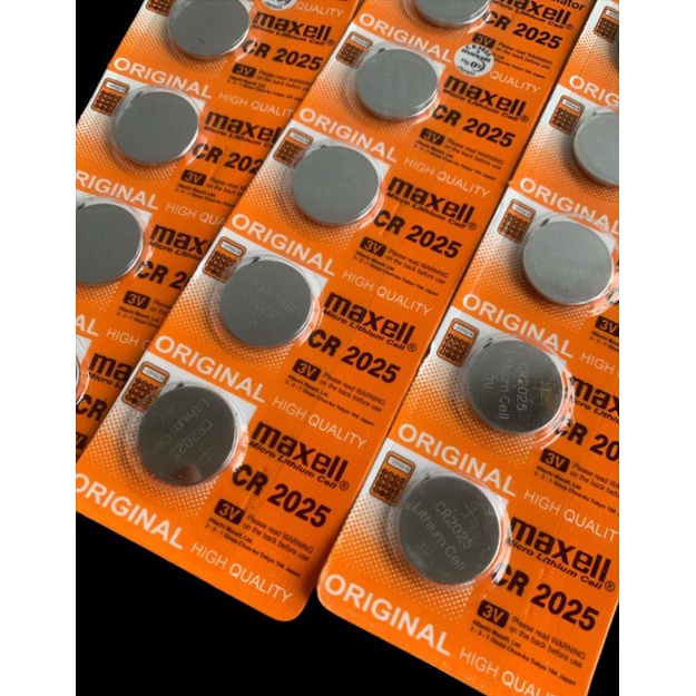 Battery Kancing Baterai Batre Maxell Lithium Cr 2025 Cr2025 Kalkulator Baterei Jam Tangan Satuan Coin