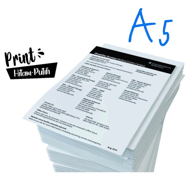 

PRINT HITAM PUTIH A5 / 14,8 x 21 cm
