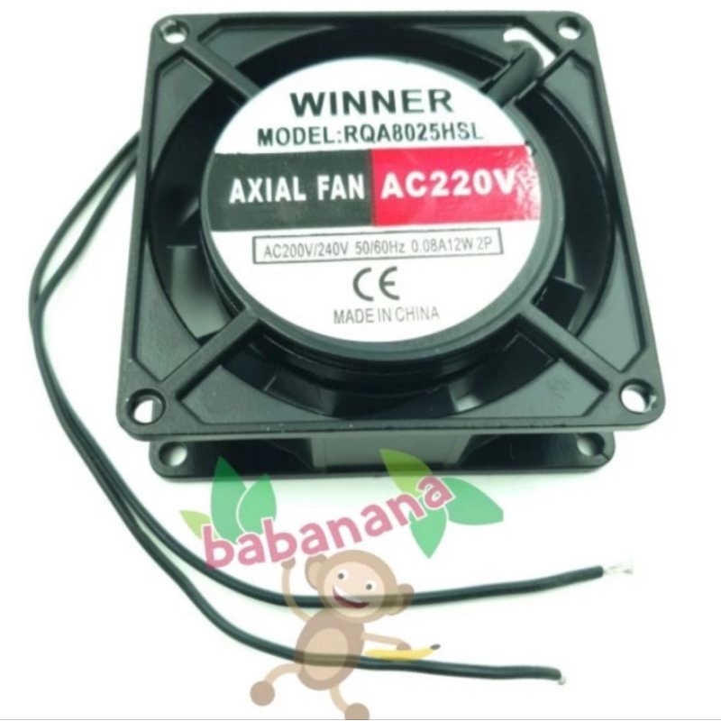 Fan Winner AC220V 80x80x25mm kipas colokan listrik akuarium mining