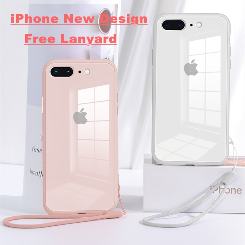 Casing Tempered Glass Anti Jatuh Untuk Iphone 6plus case iPhone 7 Plus cove 8Plus 7+ 8+ 6s Plus i7 i8