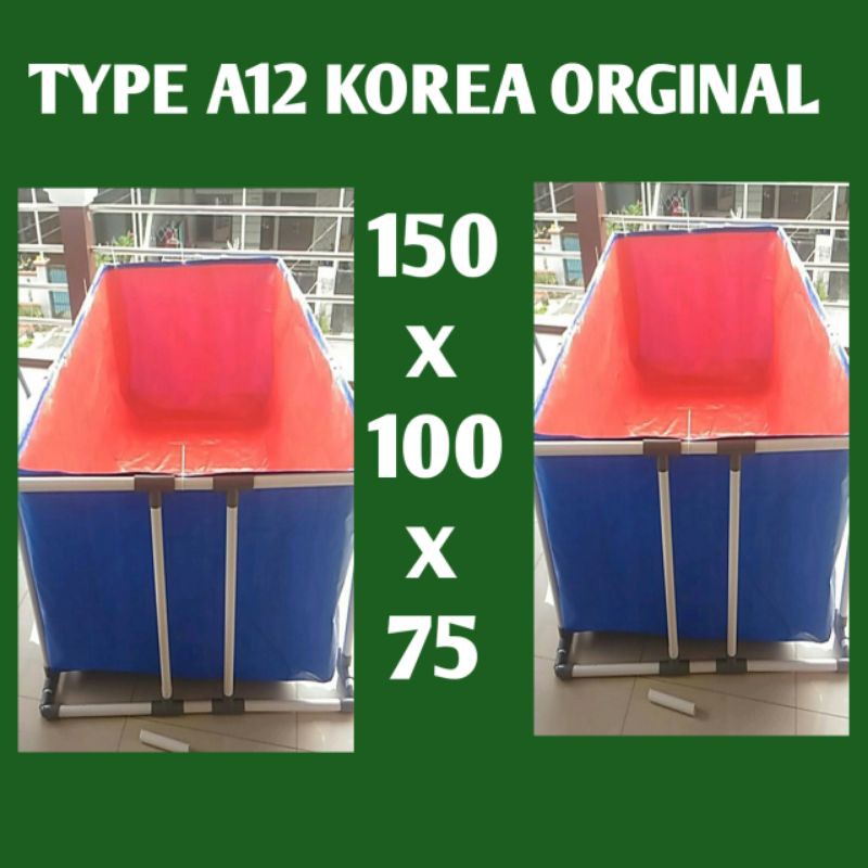 TERPAL KOLAM IKAN KOTAK TYPE A12 KOREA ORGINAL UKRAN 150X100X75