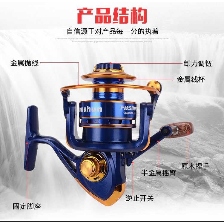 Fanshun Gulungan Pancing FB5000 Fishing Spinning Reel 10 Ball Bearing