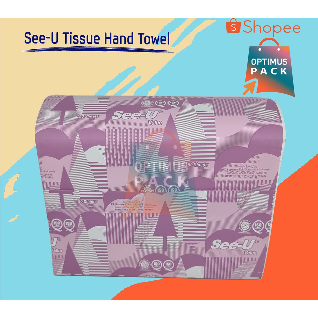 See U Multifold Hand Towel Tissue/Tisu Minyak Premium Ungu (150lembar)