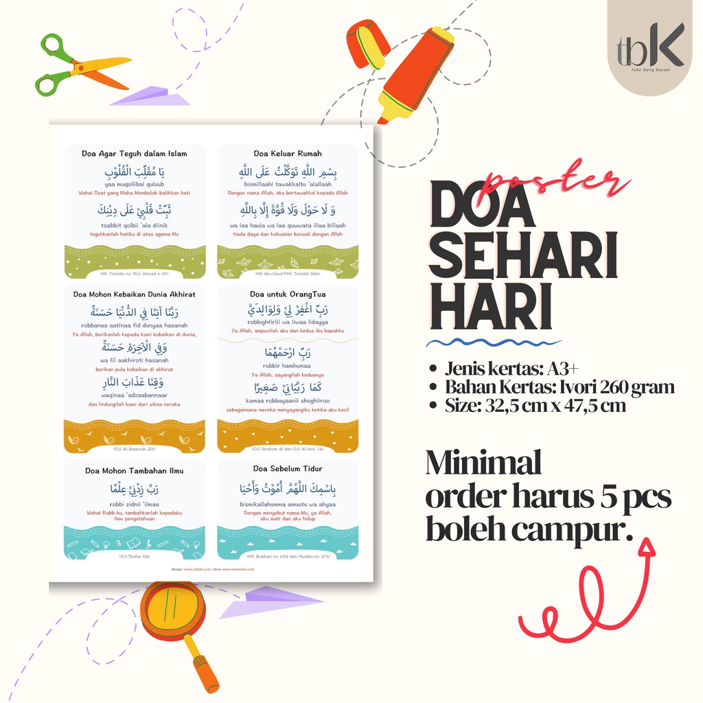 Poster Pendidikan Anak Muslim Doa Sehari-Hari