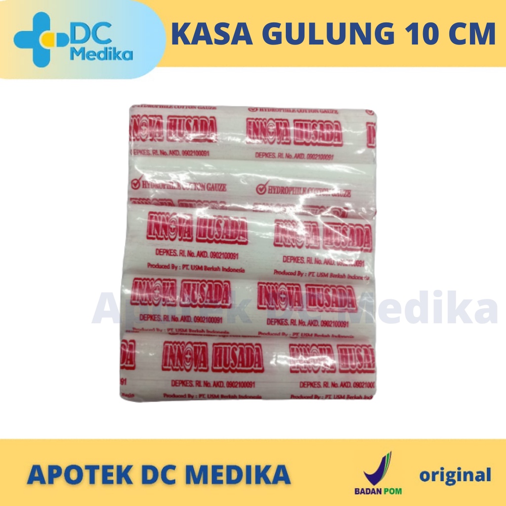 Kasa Gulung 10 cm isi 5 roll (1 PLASTIK) / Kassa Verban 10cm x 4 yard / Prima Husada / Arsenio / Medline / Kassa / Luka / Pembalut / Verband / Perban