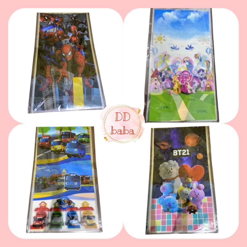 

PLASTIK OPP SNACK ULANG TAHUN BESAR PLASTIK KARAKTER BINGKISAN SOUVENIR PARTY ( 25 X 50 CM)