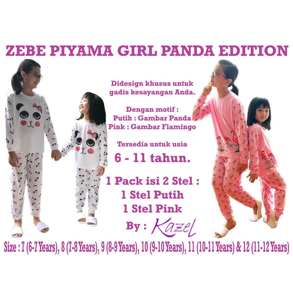 Zebe Piyama Panda Edition (Usia 6 sd 11 Tahun)