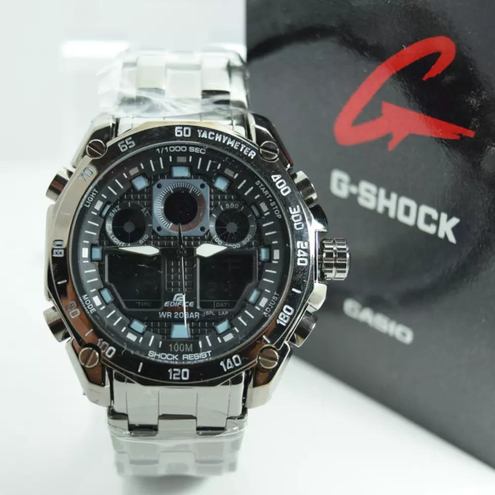 BEST SELLER Jam Tangan Pria Elegant Edifice Dual Time Super Premium