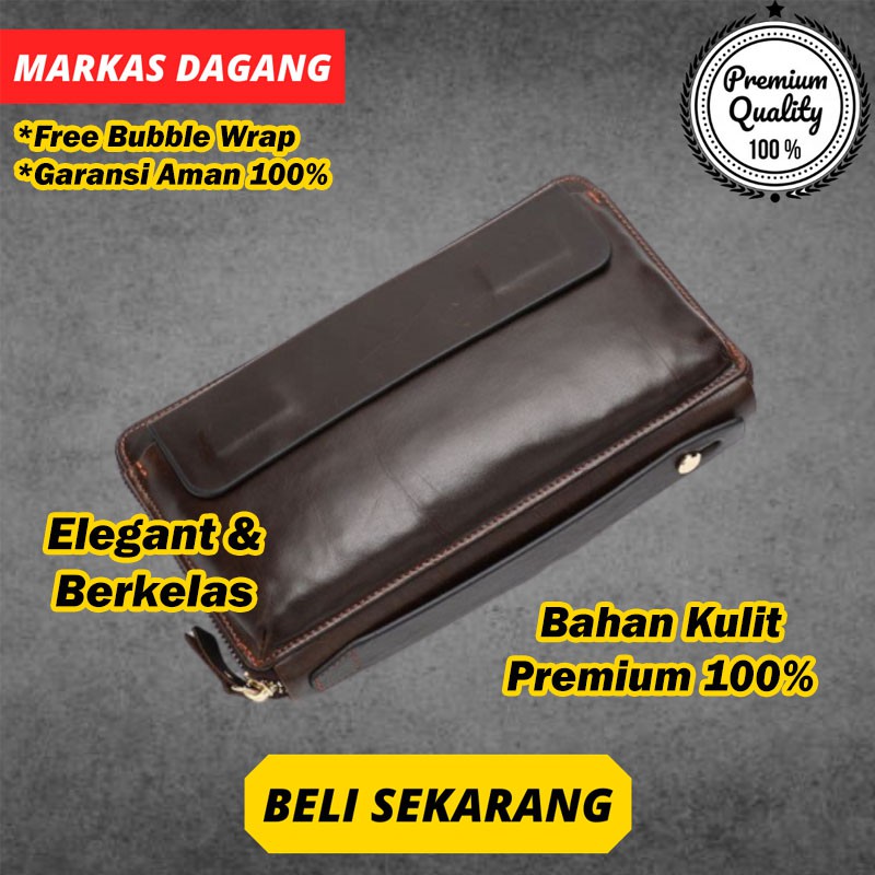 HAND BAG KULIT PRIA TAS TANGAN KULIT COWOK CLUCTH COWO KULIT ORIGINAL BRANDED IMPORT ELBERT