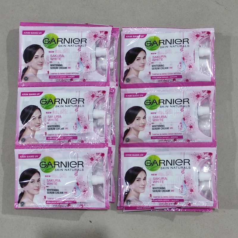 JG - Garnier - GARNIER Cream Sakura (pink) sachet 7ml GARNIER SACHET WHITENING SERUM CREAM