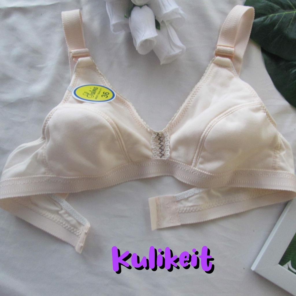BRA BH Wanita Tanpa Kawat & Busa Bra Plum 36 38 40 Merk Satria