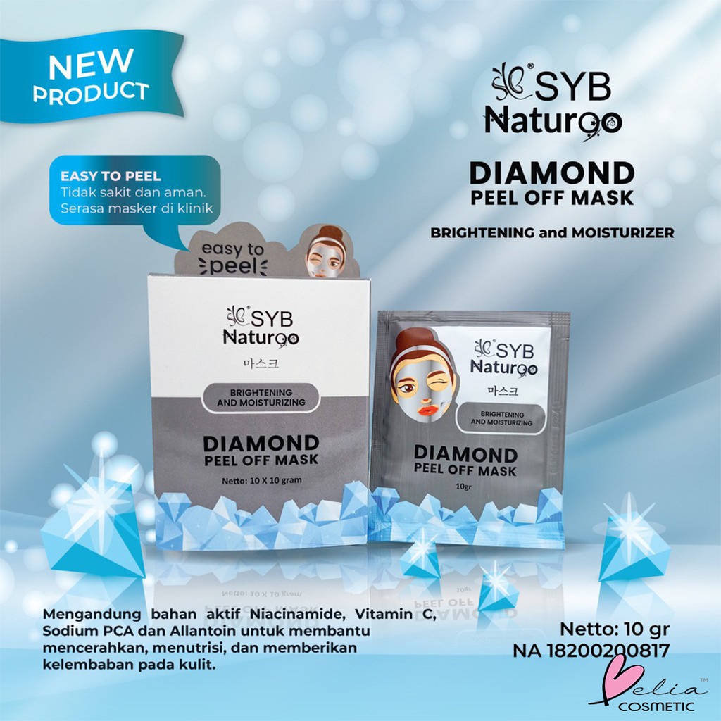 ❤ BELIA ❤ SYB NATUR90 Peel Off Mask Goat Milk | Diamond | Gold | Charcoal Naturgo | Acne Jerawat Masker Wajah | 10gr