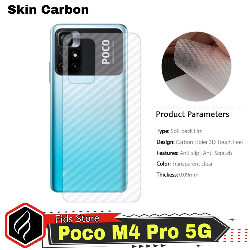 Paket 2 in 1 Anti Gores Layar Xiaomi Poco M4 Pro 5G Tempered Glass Free Garskin Carbon For Poco M4 Pro