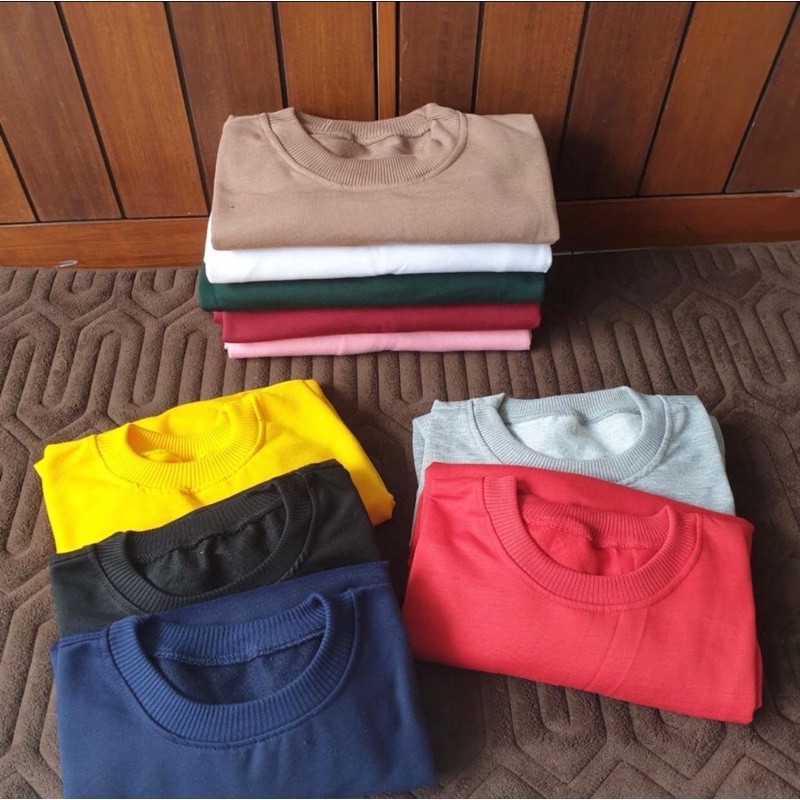 Basic Sweater Polos Crewneck Pria Wanita (Unisex)