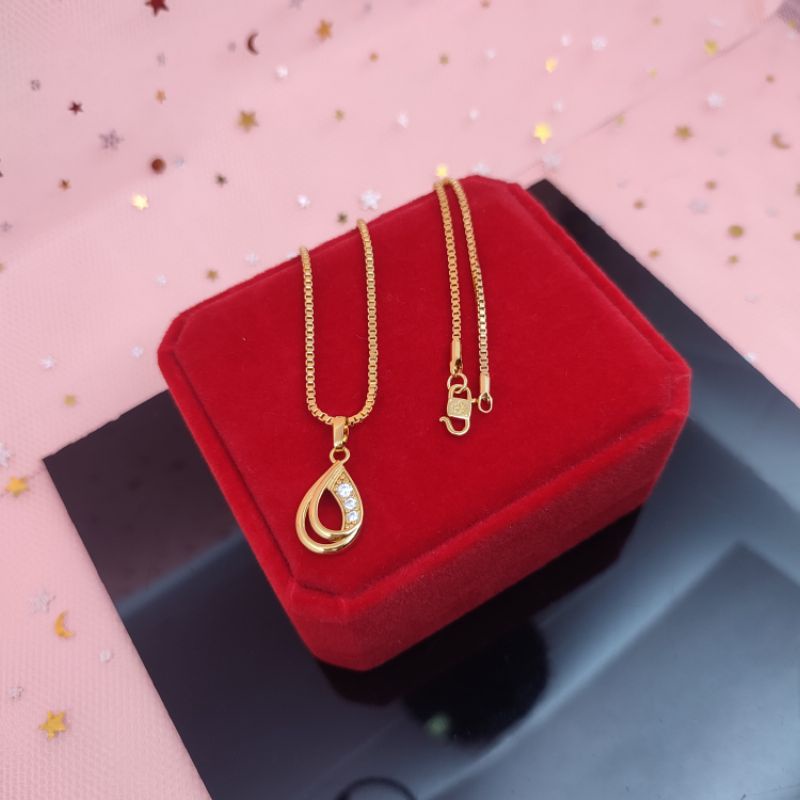 Kalung Wanita dewasa lapis emas 24k anti karat Panjang Terbaru COD