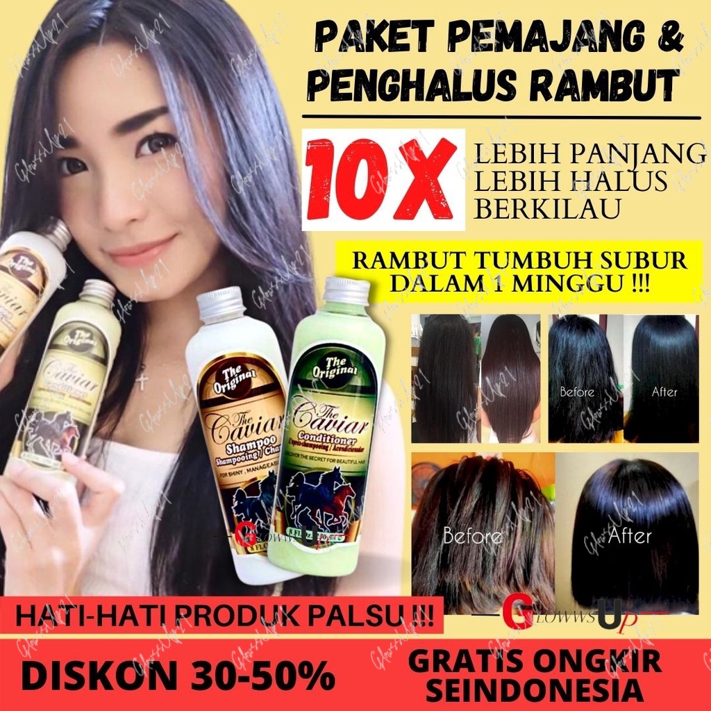 SHAMPOO PAKET PENUMBUH RAMBUT BOTAK - PAKET CAVIAR SHAMPO CONDITIONER - SAMPO KUDA - KONDISIONER