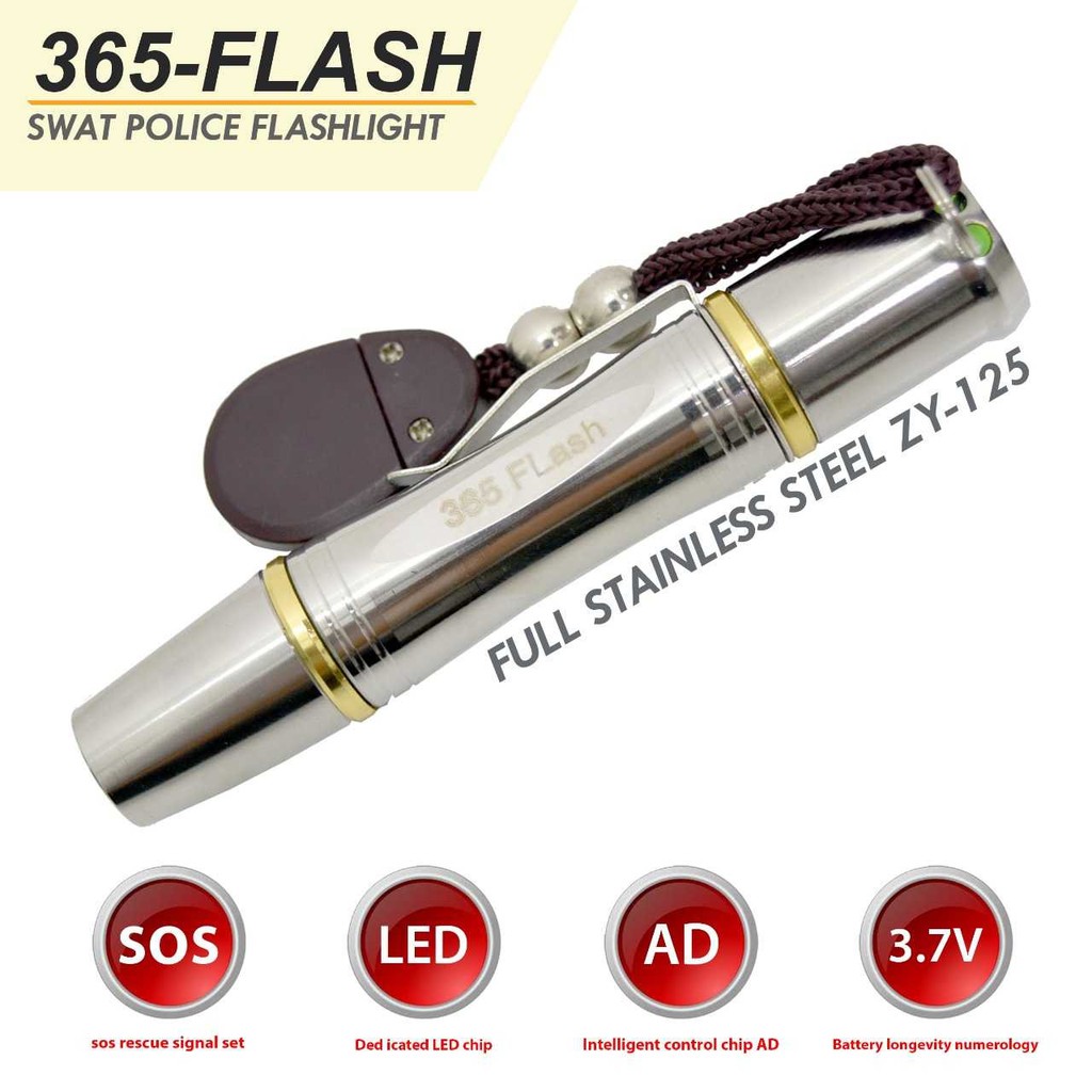 Promo Senter Police ZY 125 Senter Batu Mulia Senter Serbaguna 365Flash Elegan