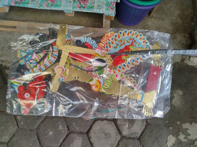 KERAJINAN WAYANG KULIT BUTO BULIS ROWO ATAU BURISRAWA BESAR 40x30 cm UNTUK DALANG DEWASA