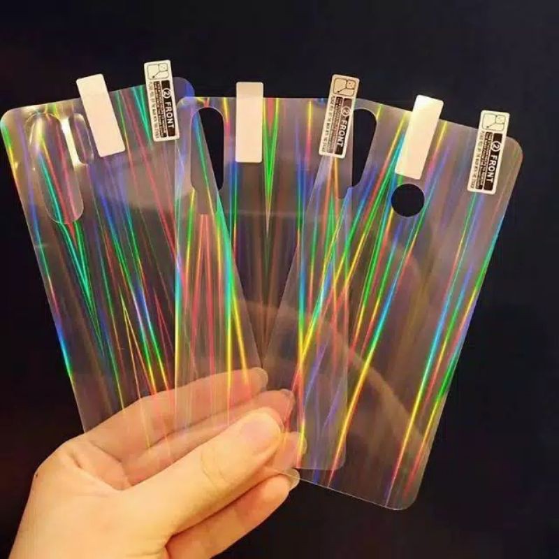 Stiker Rainbow aurora transparan belakang hp XIAOMI REDMI NOTE 4/5A/5 PRO/7/8/8 PRO