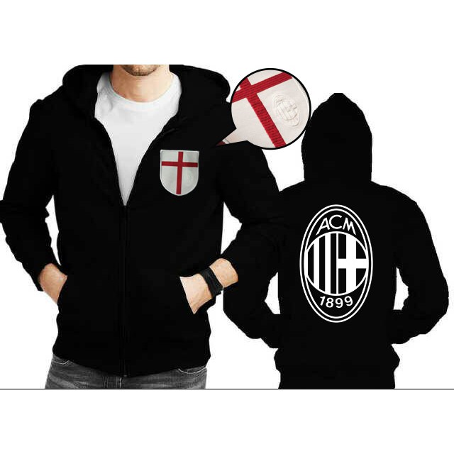 Jaket Hoodie zipper AC MILAN