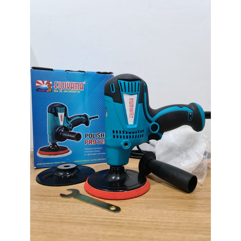 MESIN POLES MOTOR MOBIL POLISHER 5 IN TEMPEL VELCRO WOOL FUJIYAMA