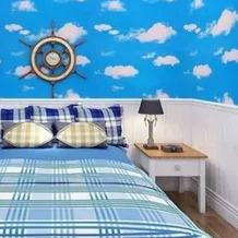 ♩ [BISA ] Wallpaper Sticker Dinding Motif Awan Langit Plafon Biru Sky Ukuran 45 cm x 10 meter ☪