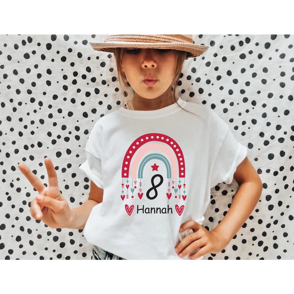 MYSTIQUE.ID-BAJU KAOS BIRTHDAY GIRL 8 T-SHIRT LUCU DAN AESTHETIC