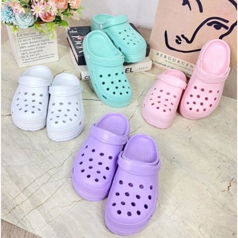 Sandal Crocs Wanita Sandal Korean Style Sendal Cewek Korea Sandal Baim Sandal Kodok Sandal Import Wanita