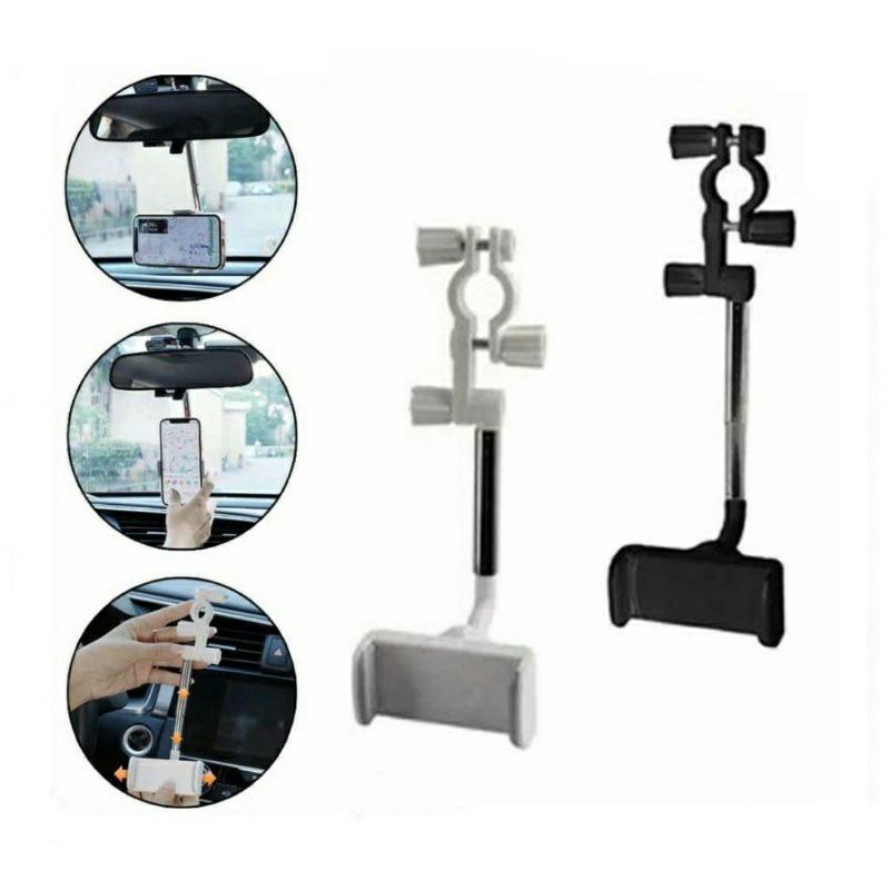 HOLDER HP MOBIL JEPIT HOLDER SPION TENGAH MOBIL / HOLDER KACA SPION PRAKTIS / HOLDER MOBIL UNTUK HP