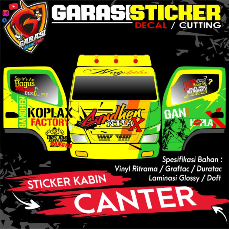 STIKER DECAL KABIN CANTER