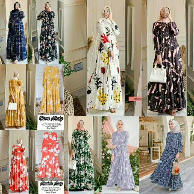 DRESS RAYON VISCOSE - DRESS RAYON - READY 20 MOTIF - HOMEY DRESS - HOME DRESS - DELILA KAKTUS DRESS