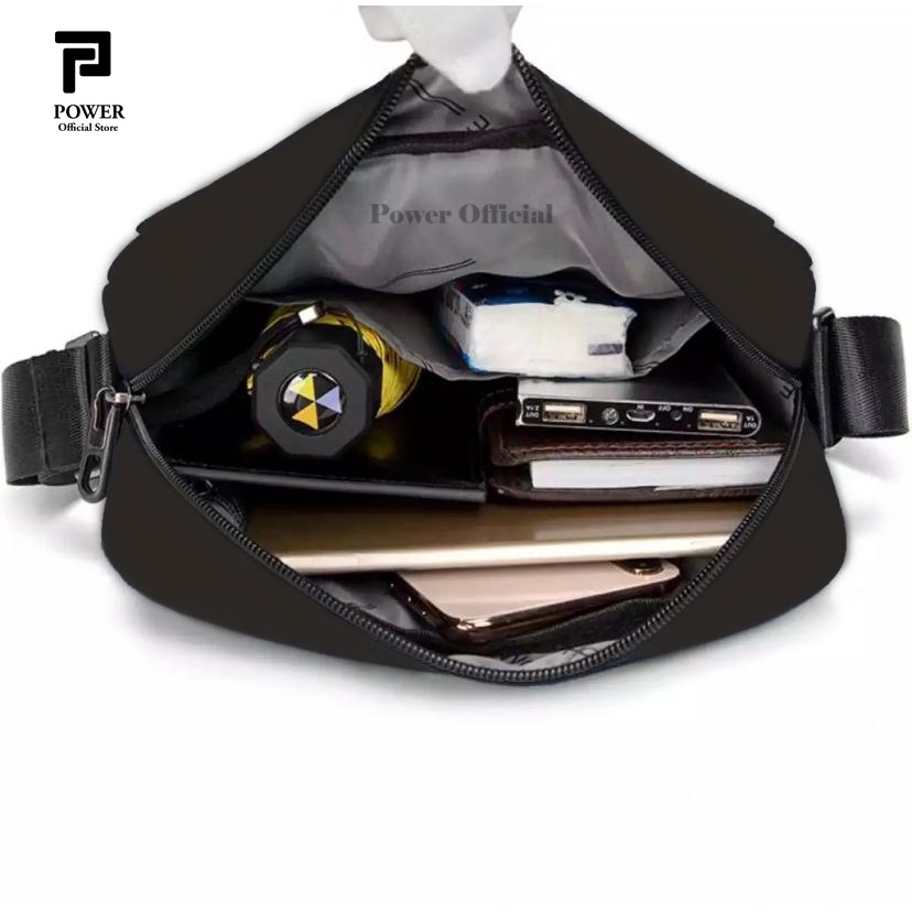 Polo Power 996 - Tas Selempang Pria Sling bag Import Dual USB Portable Tas Slempang Cowok Trendy Waterproof