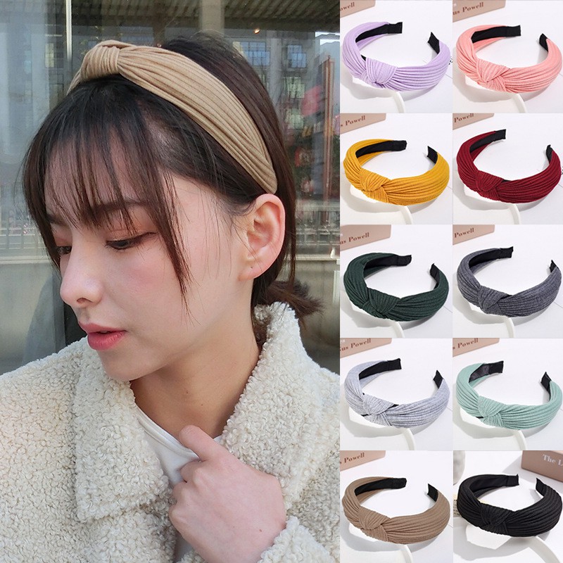 BOSJKT0019 Bando Korea Polos Polkadot Bandana Korea Aksesoris Rambut Wanita