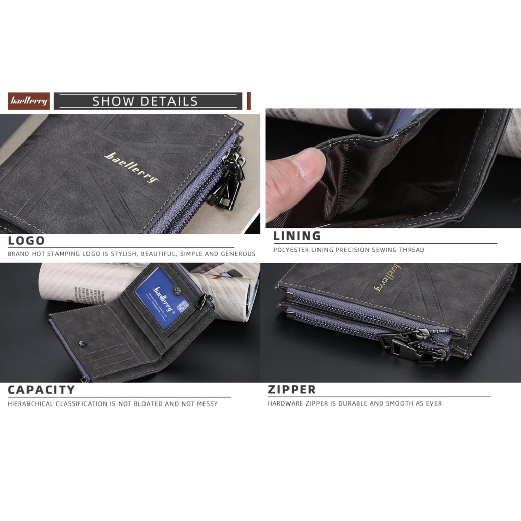 DOMPET LIPAT WANITA BAELLERRY ORIGINAL KULIT JONES WA451G2 KECIL KARTU SLOT UANG HITAM MINI IMPORT CEWEK BATAM SIMPLE PREMIUM KOIN MURAH REMAJA KEKINIAN