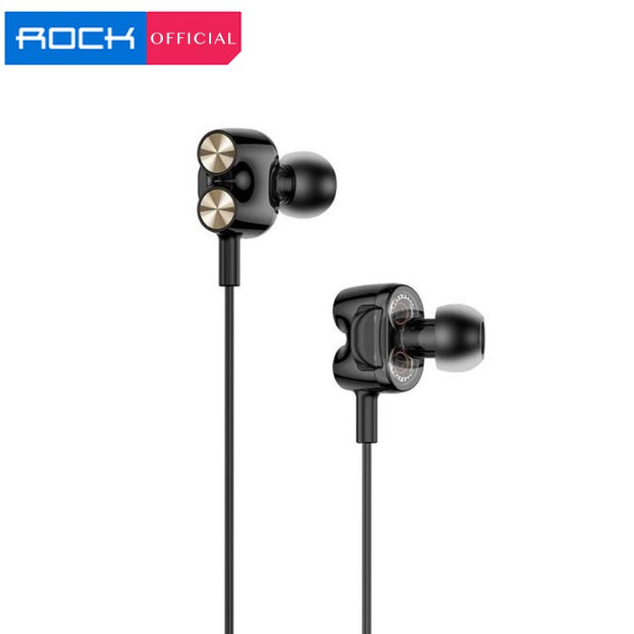 ROCK Mutin Dual Unit Drivers Stereo Earphone HiFi Bass