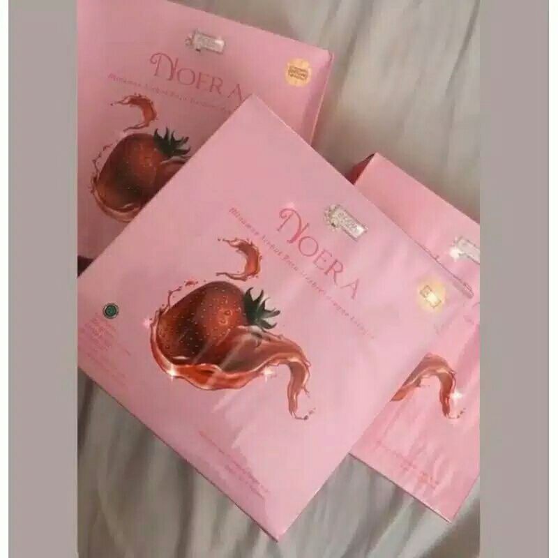 Noera Collagen Drink Strawberry 1 box 15 sachet - Kolagen Nora Official Asli Grosir Murah 100%