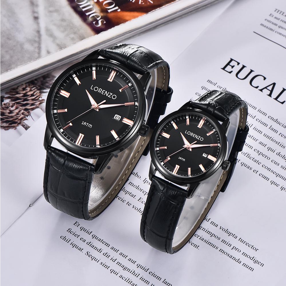 JAM TANGAN LORENZO ORIGINAl TYPE R-5102 M DAN TYPE R-5102 L COUPLE/JAM TANGAN RANTAI COUPLE TERBARU DAN TERLARIS/Jam Tangan Couple Lorenzo 5102 Bulat Analog Fashion Pria Wanita Rantai Stainless Steel Original Diameter 43mm dan 34 mm